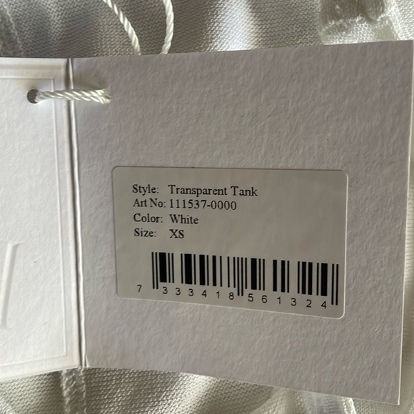 NWT BITE STUDIOS White Transparent Tank Top XS - Picture 8 of 8